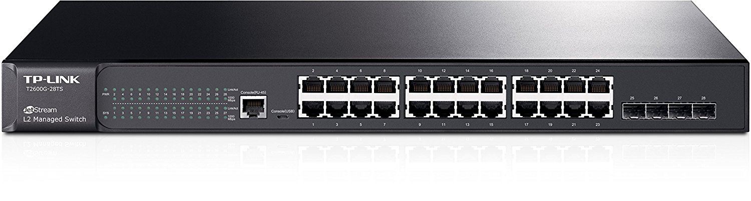 T2600G-28TS(TL-SG3424) 24-портовый гигабитный управляемый коммутатор 2 уровня с 4 SFP-слотами