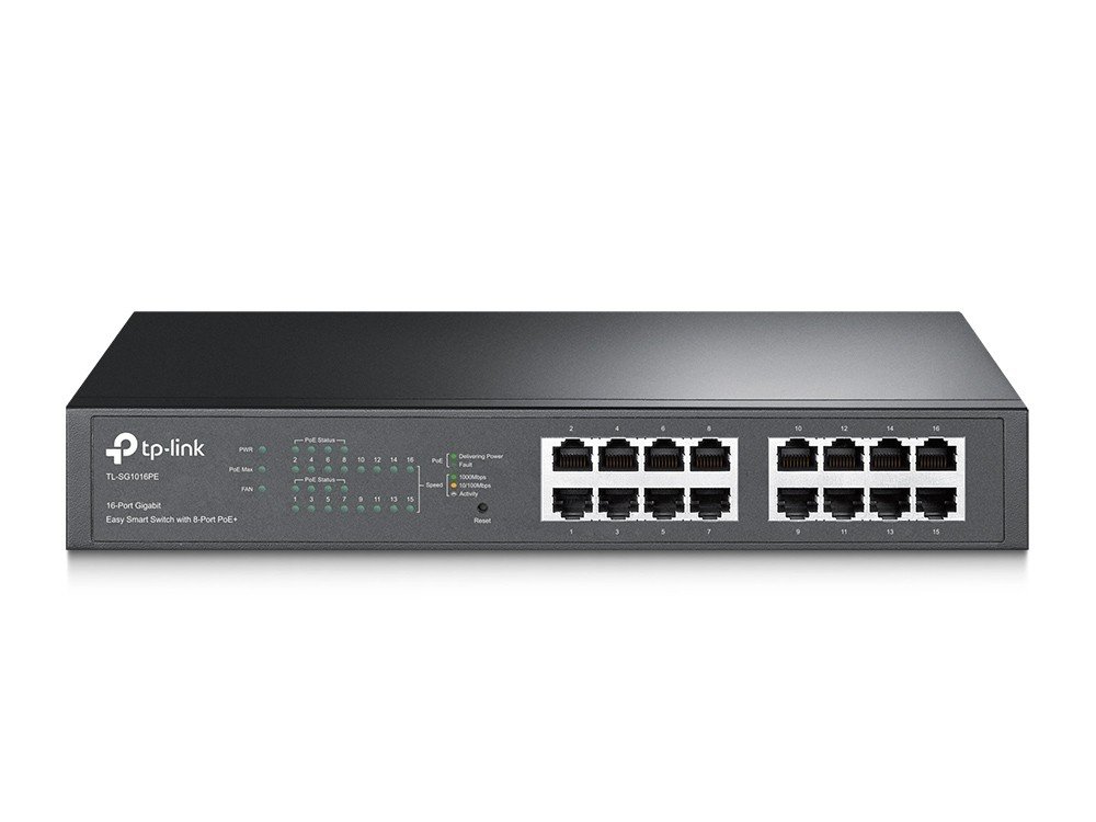 TL-SG1016PE Easy Smart гигабитный 16-портовый коммутатор с 8 портами PoE+
